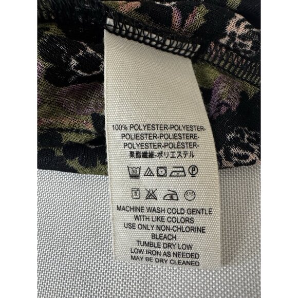 Free People Bella Black Floral Tunic S Babydoll Romantic Boho Peasant Flowy Tier - Picture 7 of 9